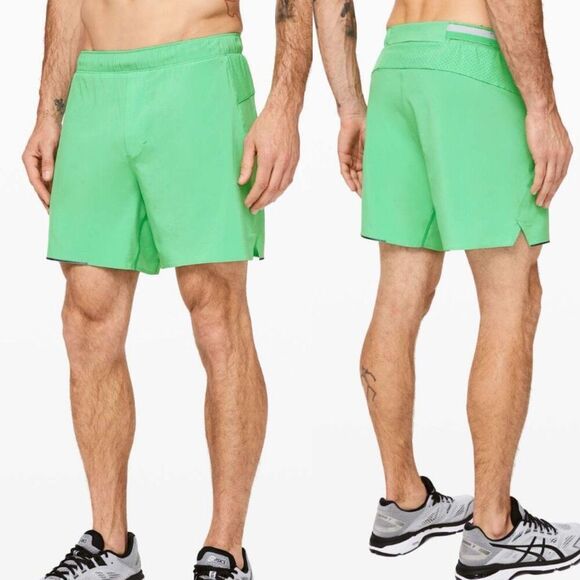 Lululemon Men’s Surge Short 6” Tropix Green M7A99S Large - Picture 1 of 6